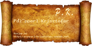 Pöpperl Krisztofer névjegykártya
